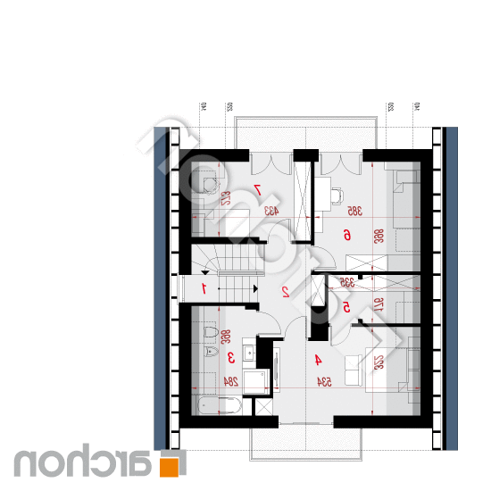 Dom w rododendronach 21 (NT) | rzut poddasza