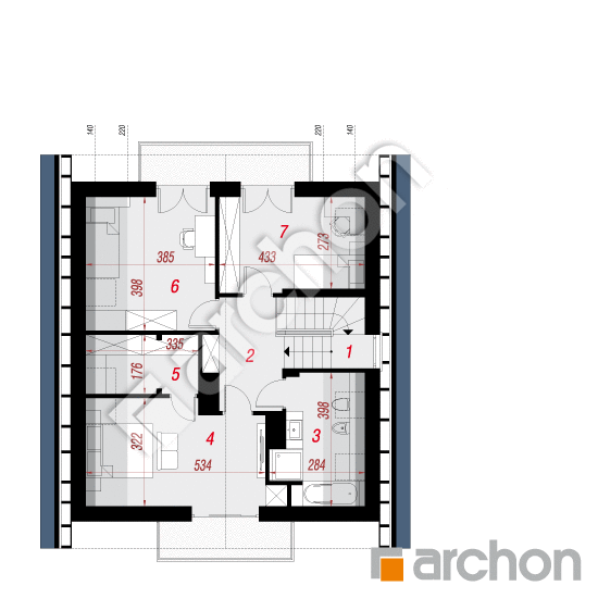 Dom w rododendronach 21 (NT) | rzut poddasza