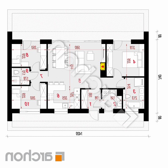 Dom w akebiach 7 | rzut parteru