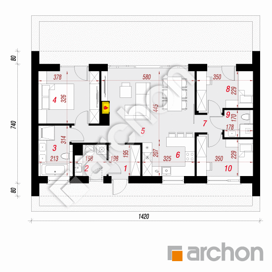 Dom w akebiach 7 | rzut parteru