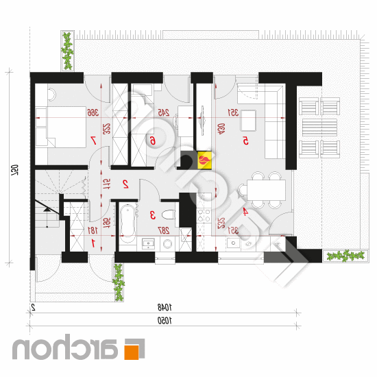 Dom w halezjach 7 (R2B) | rzut parteru