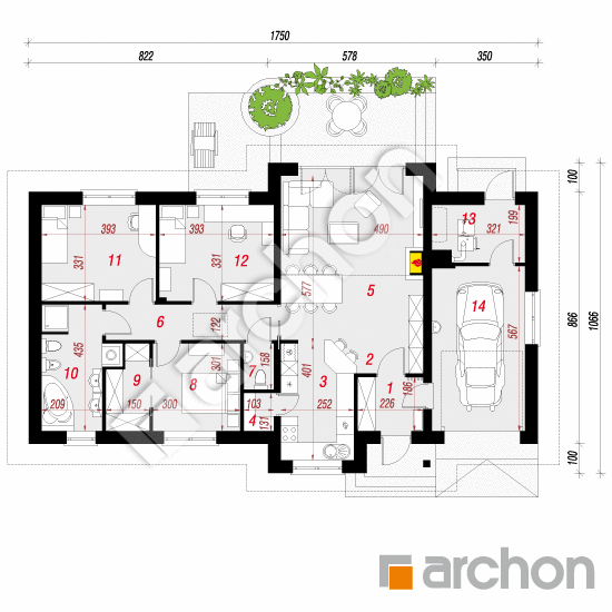 Dom w nerinach 6 | rzut parteru