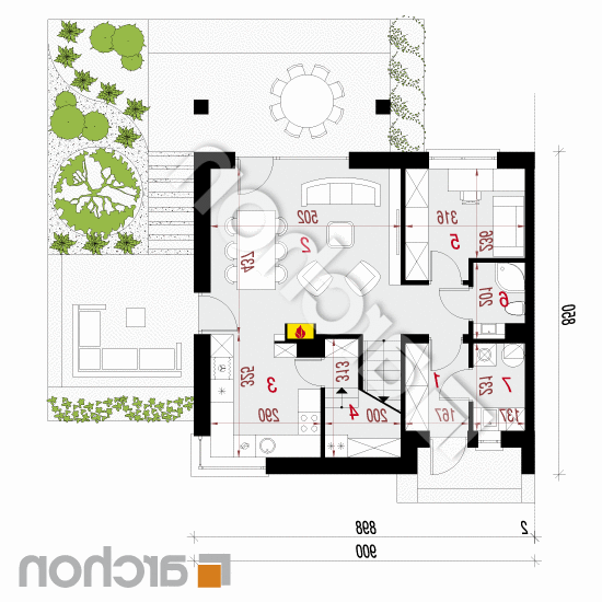 Dom w malinówkach 2 (B) | rzut parteru