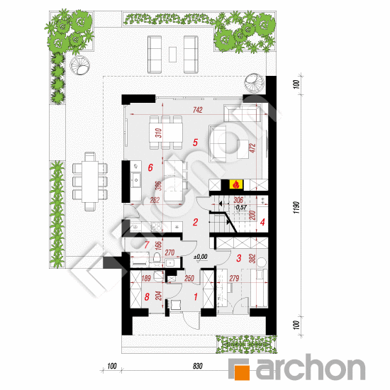 Dom w marakujach 2 | rzut parteru