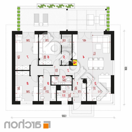 Dom w kruszczykach 17 | rzut parteru