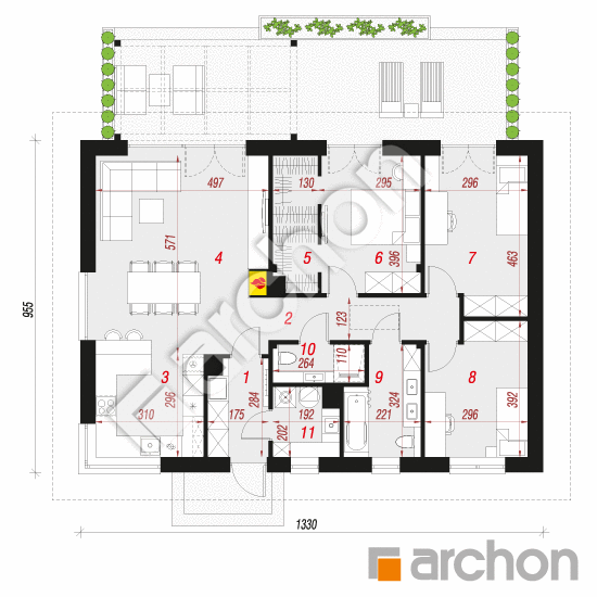 Dom w kruszczykach 17 | rzut parteru