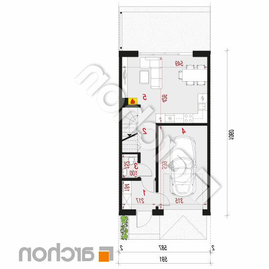 Dom w riveach 16 (GS) | rzut parteru