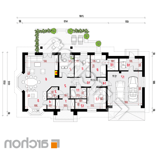 Dom w gaurach (G2N) | rzut parteru