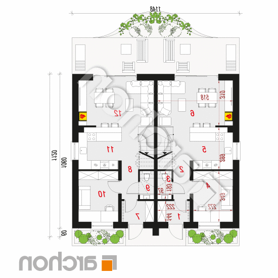 Dom pod miłorzębem 10 (R2) | rzut parteru