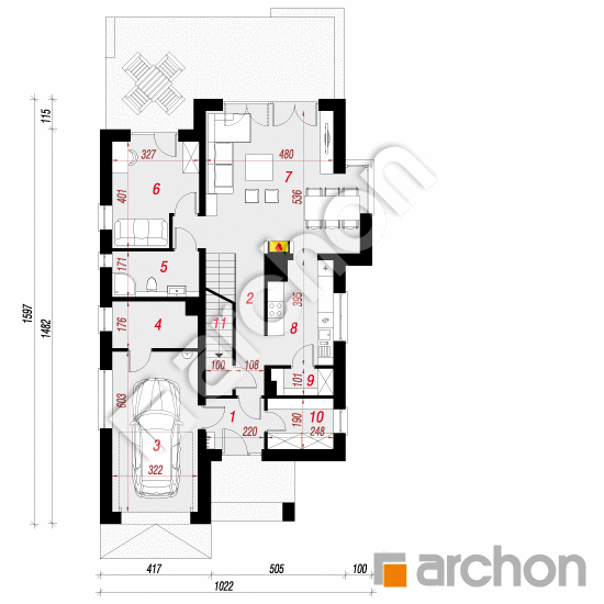 Dom we floksach 2 (P) | rzut parteru