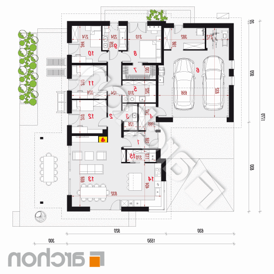 Dom w berberysach 2 (G2E) OZE | rzut parteru