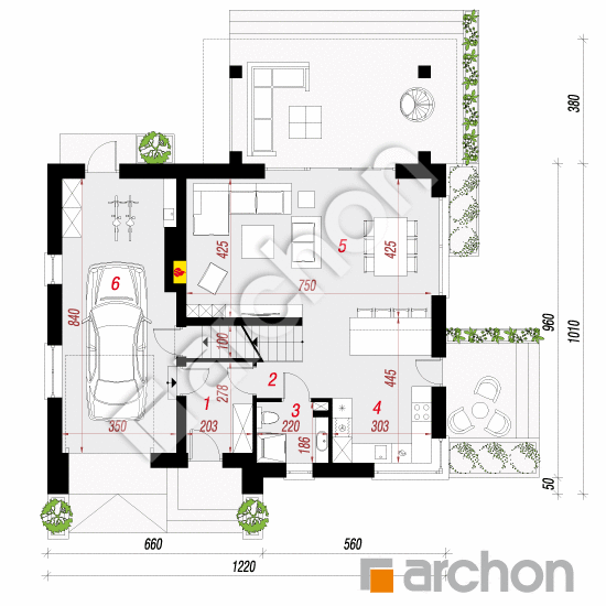 Dom w aurorach 7 (P) | rzut parteru