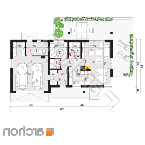 Dom w wisteriach 5 (G2) | rzut parteru