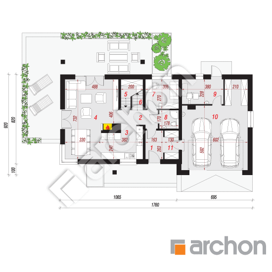 Dom w wisteriach 5 (G2) | rzut parteru