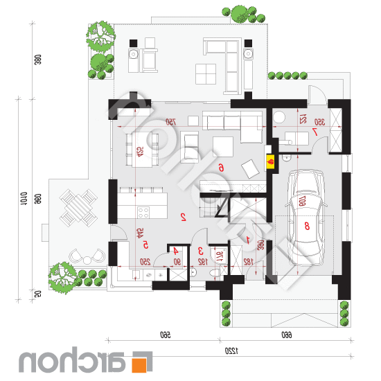 Dom w aurorach 7 | rzut parteru