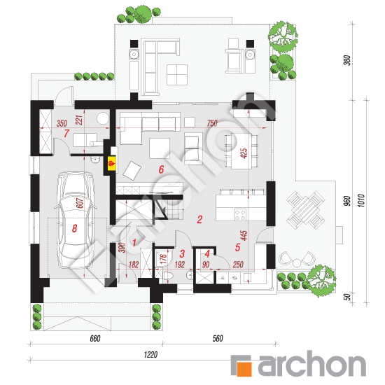 Dom w aurorach 7 | rzut parteru