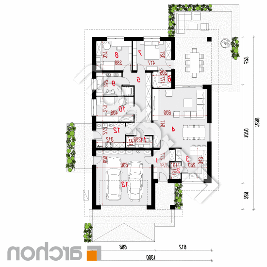 Dom w renklodach 15 (G2AE) OZE | rzut parteru