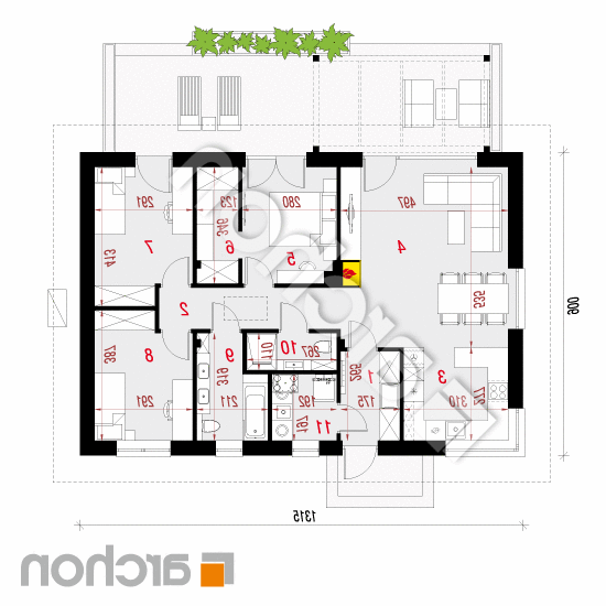 Dom w kruszczykach 14 (E) OZE | rzut parteru