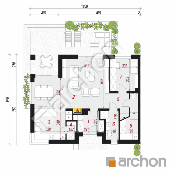 Dom w srebrzykach 3 (B) | rzut parteru