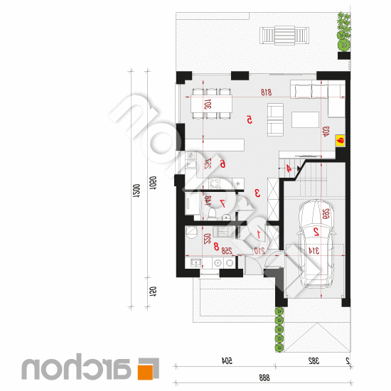 Dom w klematisach 29 (BA) | rzut parteru