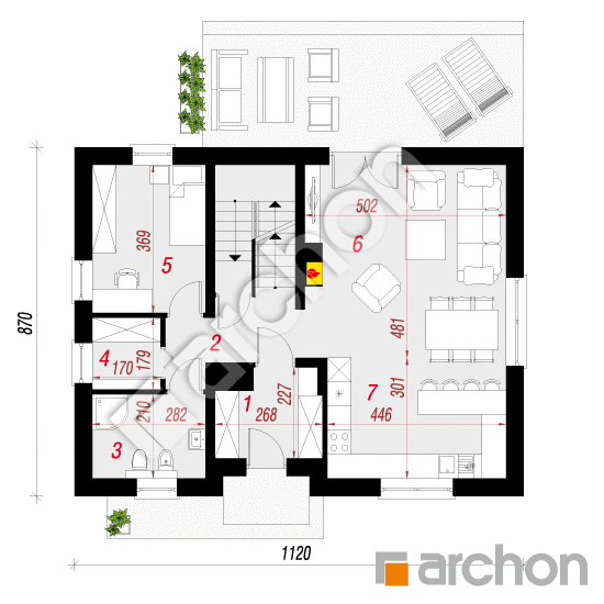 Dom w zielistkach 6 (PT) | rzut parteru