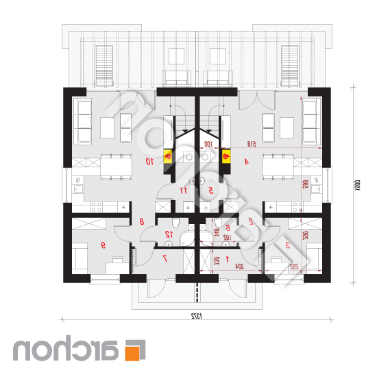 Dom w tunbergiach 2 (R2A) | rzut parteru