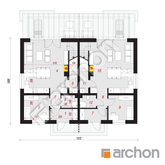 Dom w tunbergiach 2 (R2A) | rzut parteru