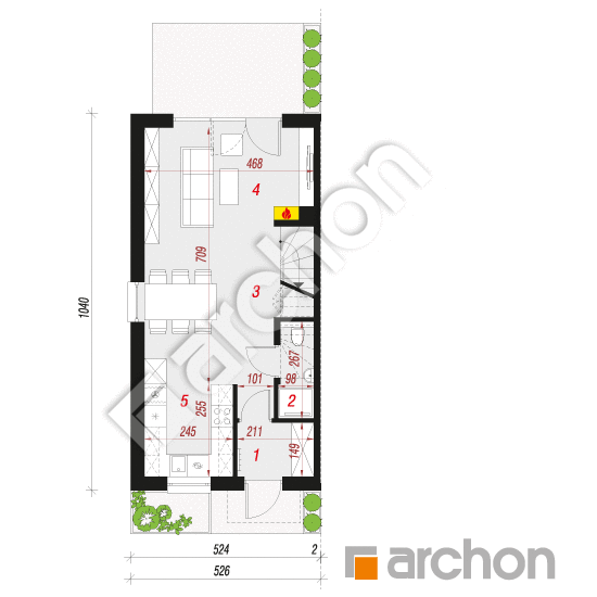 Dom w riveach 21 (BE) | rzut parteru