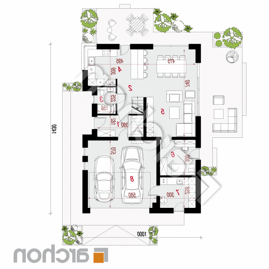 Dom w aurorach 19 (G2) | rzut parteru