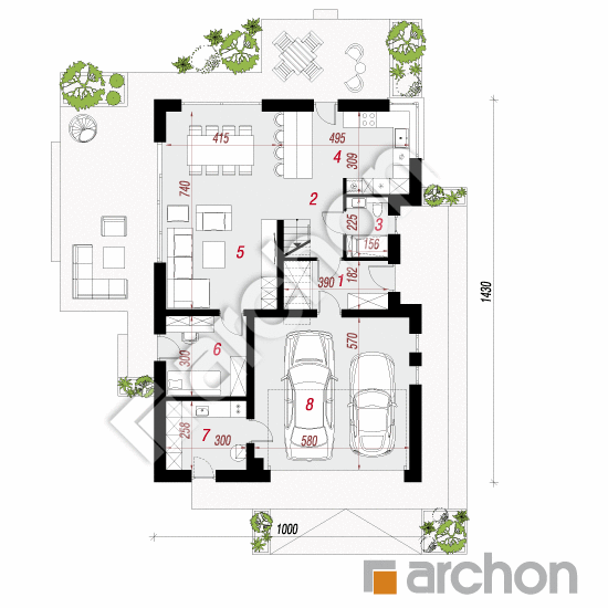 Dom w aurorach 19 (G2) | rzut parteru