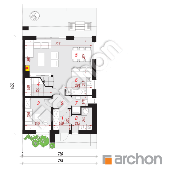 Dom w klematisach 31 (B) | rzut parteru