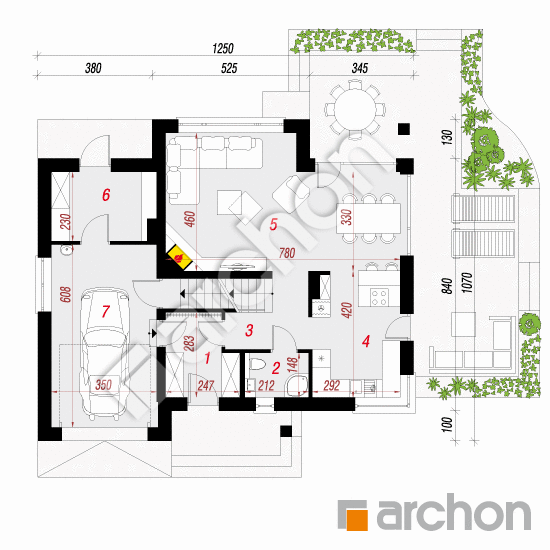 Dom w aurorach (P) | rzut parteru