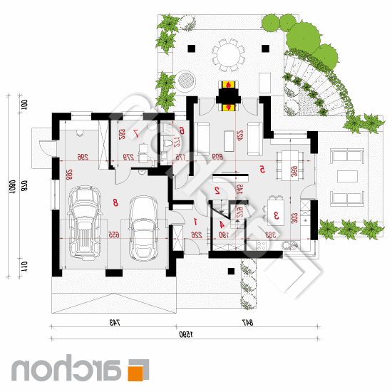 Dom w brunerach (G2) | rzut parteru