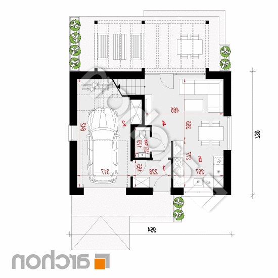 Dom w bukszpanach 2 (G) | rzut parteru