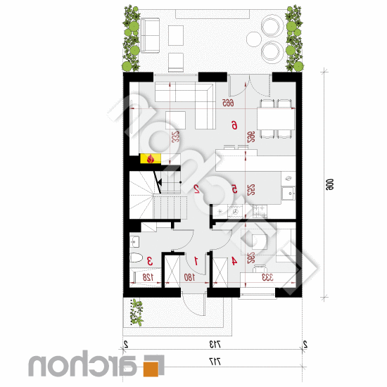 Dom w arkadiach 4 (S) | rzut parteru