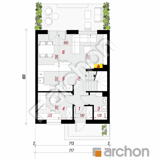 Dom w arkadiach 4 (S) | rzut parteru