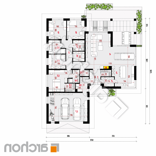 Dom w przebiśniegach 19 (G2E) | rzut parteru