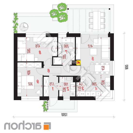 Dom w kruszczykach 12 | rzut parteru