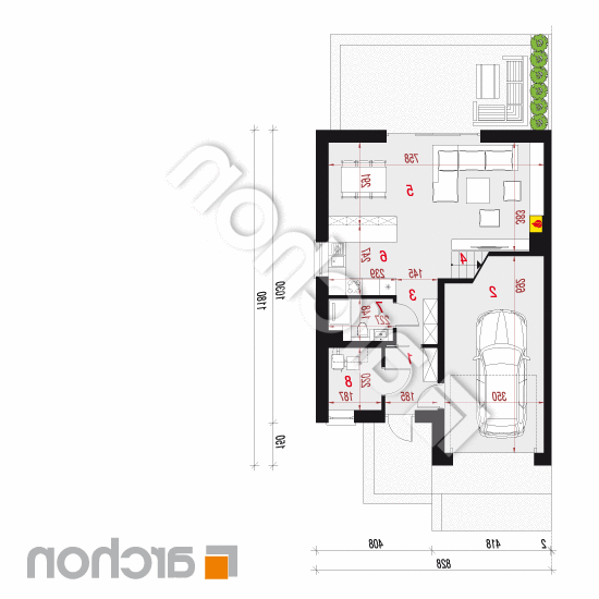 Dom w klematisach 23 (B) | rzut parteru