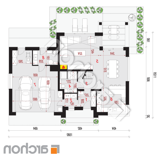 Dom w szampionach (G2E) | rzut parteru