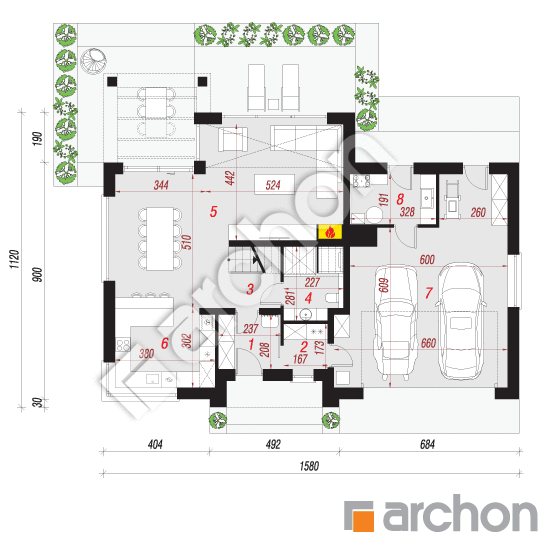 Dom w szampionach (G2E) | rzut parteru