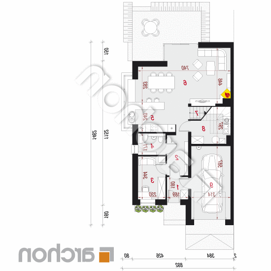 Dom w klematisach 15 (B) ver.2 | rzut parteru