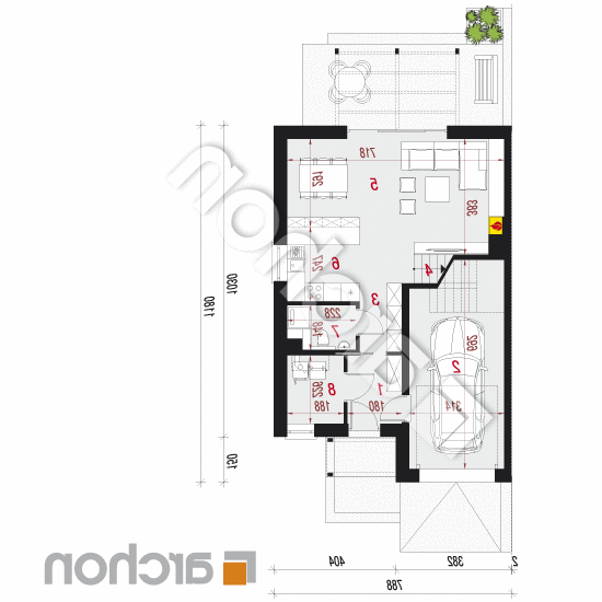 Dom w klematisach 20 (BN) ver.2 | rzut parteru