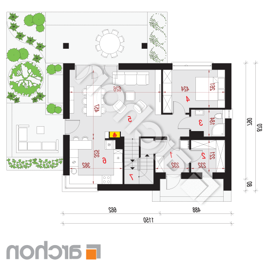 Dom w malinówkach 4 (P) | rzut parteru