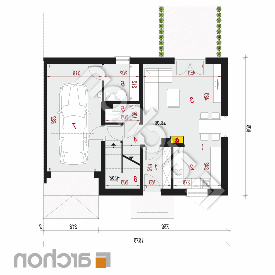 Dom w zimokwiatach 2 (B) | rzut parteru